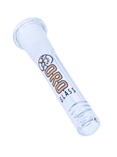 Load image into Gallery viewer, An Oro 3-inch 18mm to 14mm Diffused Downstem for use in a water pipe.