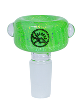 Load image into Gallery viewer, A green 14mm Oro Dichro Slide Bowl.