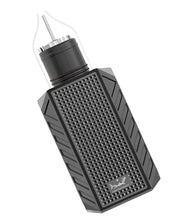 Load image into Gallery viewer, A gunmetal Draco Dry Herb Vaporizer with glass mouthpiece attached.