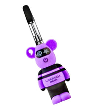 Load image into Gallery viewer, A purple Lookah Bear Cart Battery with a cartridge on it.