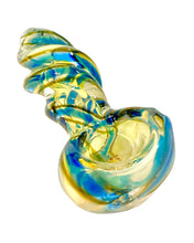 Load image into Gallery viewer, A Blue Fumed Twist Mini Pipe.