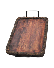 Load image into Gallery viewer, A Woodland Turtle Bud Vase Bong Set mango wood rolling tray.