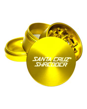 Load image into Gallery viewer, Santa Cruz Shredder 4-Piece Medium Gold Metal Grinder deconstructed.