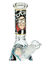 Load image into Gallery viewer, The neck and joint of a Punk Rick Sanchez Glass Beaker Bong.