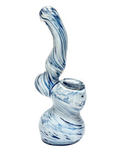 Load image into Gallery viewer, A blue Inside Out Colored Marble Bubbler.