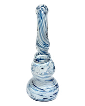Load image into Gallery viewer, The front of a blue Inside Out Colored Marble Bubbler.