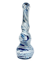 Load image into Gallery viewer, The back of a blue Inside Out Colored Marble Bubbler.