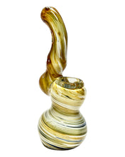 Load image into Gallery viewer, A green and blue Inside Out Colored Marble Bubbler.