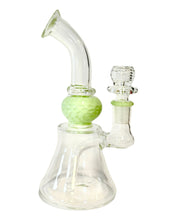 Load image into Gallery viewer, The side of a Slyme Honeycomb Water Pipe.