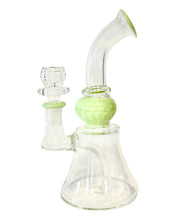 Load image into Gallery viewer, The side of a Slyme Honeycomb Water Pipe.