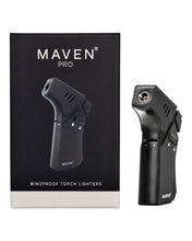 Load image into Gallery viewer, A black Maven Pro Torch Lighter with it's box.