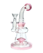 Load image into Gallery viewer, A pink Wide Base Milky Colored Bong.