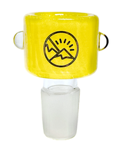 Load image into Gallery viewer, A yellow 18mm Oro Dichro Slide Bowl.