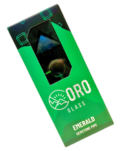 Load image into Gallery viewer, An Emerald Oro Gemstone Pipe inside its packaging.