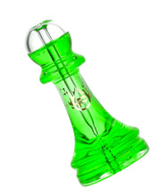 Load image into Gallery viewer, A Green Pulsar Chess Pawn Glycerin Hand Pipe.