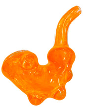 Load image into Gallery viewer, An orange TKO Inside Out Frit Dot Sherlock Pipe.