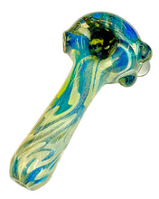 Load image into Gallery viewer, A TKO Glassworks Frit Inside Out Ghost Spoon Hand Pipe.