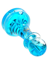Load image into Gallery viewer, A Blue Pulsar Chess Pawn Glycerin Hand Pipe.