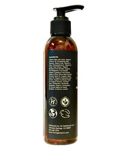 Load image into Gallery viewer, The back of a bottle of TRU Organics CBD Hand & Body Lotion.
