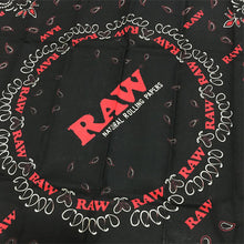 Load image into Gallery viewer, Close-up of a black RAW Bandana.