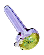 Load image into Gallery viewer, A purple Small Frit Head Spoon Pipe handblown by the award-winning Ottone Glassworks.