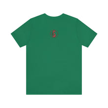 Load image into Gallery viewer, The back of a kelly green Bluntz Of That Good T-Shirt from Smoke Glass and Vape.
