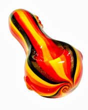 Load image into Gallery viewer, A fire Small Striped Spoon Pipe.