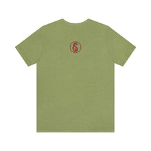 Load image into Gallery viewer, The back of a heather green Bluntz Of That Good T-Shirt from Smoke Glass and Vape.