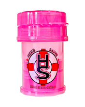 Load image into Gallery viewer, A pink Mini Herb Saver Grinder.