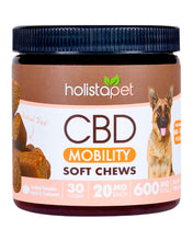 Load image into Gallery viewer, A jar of 600mg Holistapet CBD Mobility Dog Soft Chews.