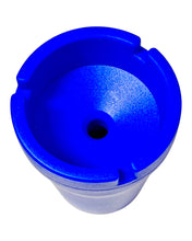 Load image into Gallery viewer, The top of a blue Jumbo Butt Bucket Car Ashtray.