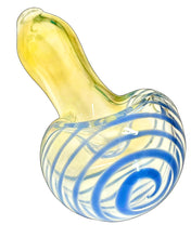 Load image into Gallery viewer, A purple Fumed Chunky Head Strung Spoon Pipe handblown by TKO Glassworks.