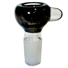 Load image into Gallery viewer, A black 18mm male Frit Push Slide handblown by TKO Glassworks in the USA.