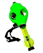 Load image into Gallery viewer, A green Gas Mask Bong.