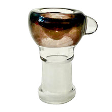 Load image into Gallery viewer, A black 18mm female Frit Push Slide handblown by TKO Glassworks in the USA.