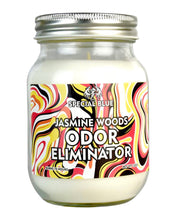 Load image into Gallery viewer, A Jasmine Woods Special Blue Odor Eliminator Candle.