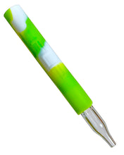 Load image into Gallery viewer, A green White Rhino Flip Chillum to Quartz Straw.