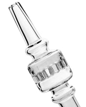 Load image into Gallery viewer, A close-up of the honeycomb perc inside a Glasslab 303 Honey Straw with Perc.