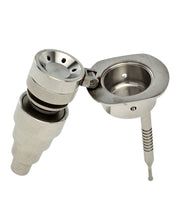 Load image into Gallery viewer, An open 6-in-1 Tophatter Titanium Dab Nail & Carb Cap.