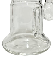 Load image into Gallery viewer, The bottom of a small Moocha Glass Travel Rig, featuring a gilled downstem.
