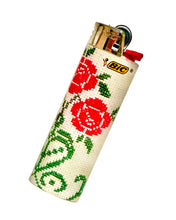 Load image into Gallery viewer, A Stitched Roses BIC Lighter.