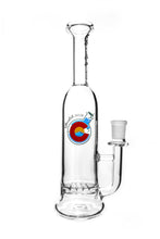 Load image into Gallery viewer, A Glasslab 303 Skinny Straight Bottle Rig with a waffle perc.