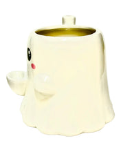 Load image into Gallery viewer, The side of a Roast & Toast Ghost Ceramic Mug Pipe.