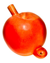 Load image into Gallery viewer, The side of a Roast & Toast Ripe Peach Ceramic Hand Pipe.