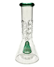 Load image into Gallery viewer, A teal Shower Head Cone Beaker Dab Rig.