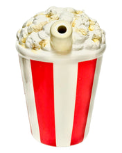 Load image into Gallery viewer, The mouthpiece of a Roast & Toast Popcorn Bucket Ceramic Hand Pipe.