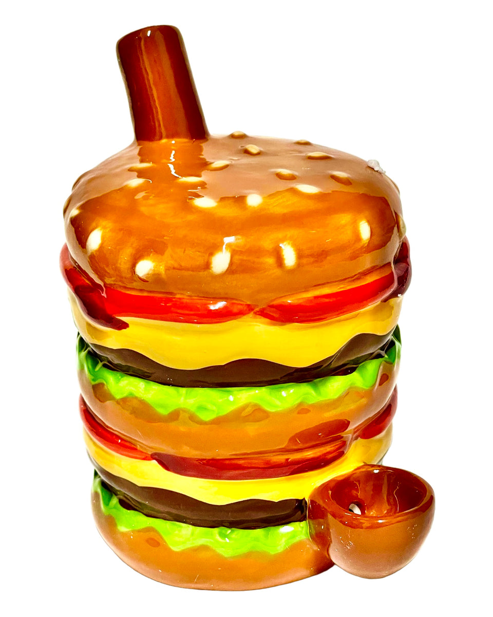 Cheeseburger Ceramic Hand Pipe Smoke Glass Vape