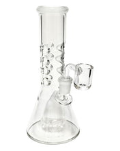 Load image into Gallery viewer, A white Shower Head Cone Beaker Dab Rig.