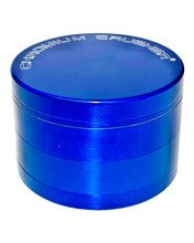 Load image into Gallery viewer, A blue 55mm Chromium Crusher Flat Top Grinder.