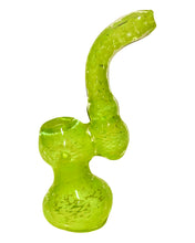 Load image into Gallery viewer, A green Full Color Frit Drop Bubbler.